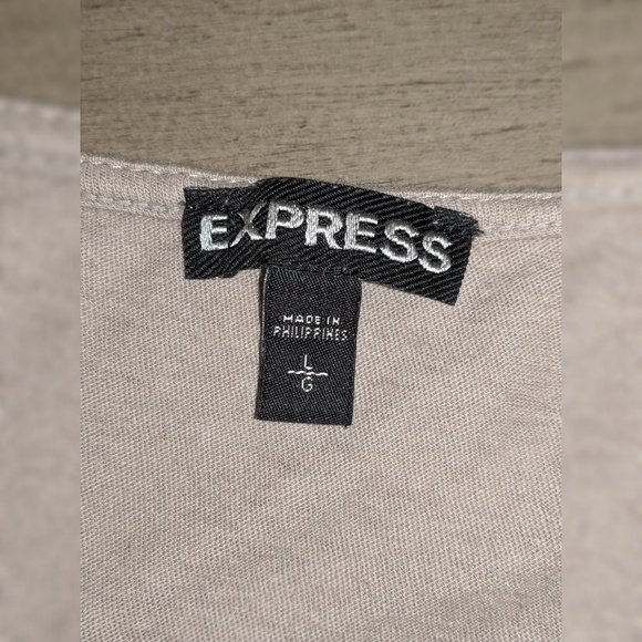 Express Taupe Shimmery Lace Women's Blouse - Picture 2 of 4